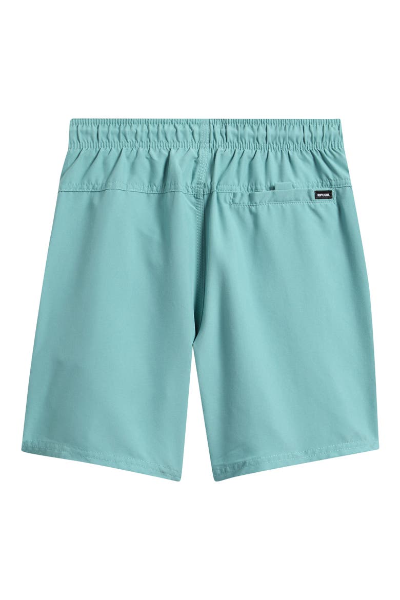 Kids' Offset Volley Swim Trunks, Alternate, color, BLUE LAGOON