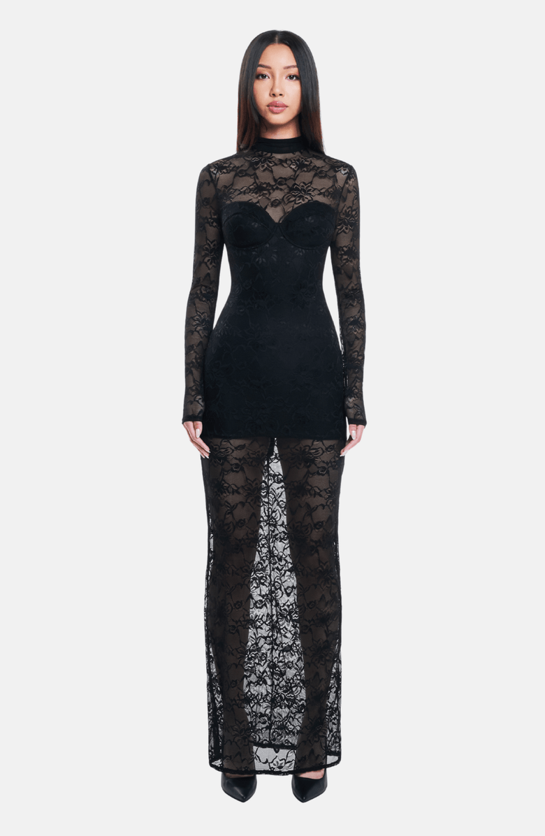 OW Collection Addison Maxi Dress, Main, color, Black Lace