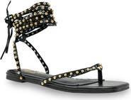 CHASE AND CHLOE Eve Studded Ankle Wrap Sandal