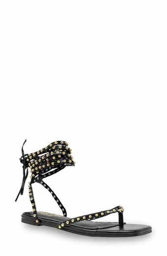 CHASE AND CHLOE Eve Studded Ankle Wrap Sandal