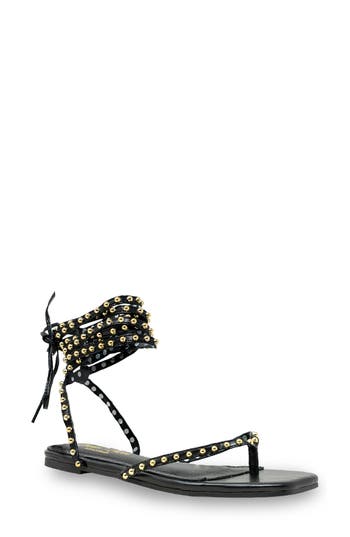 Chase & Chloe Chase And Chloe Eve Studded Ankle Wrap Sandal