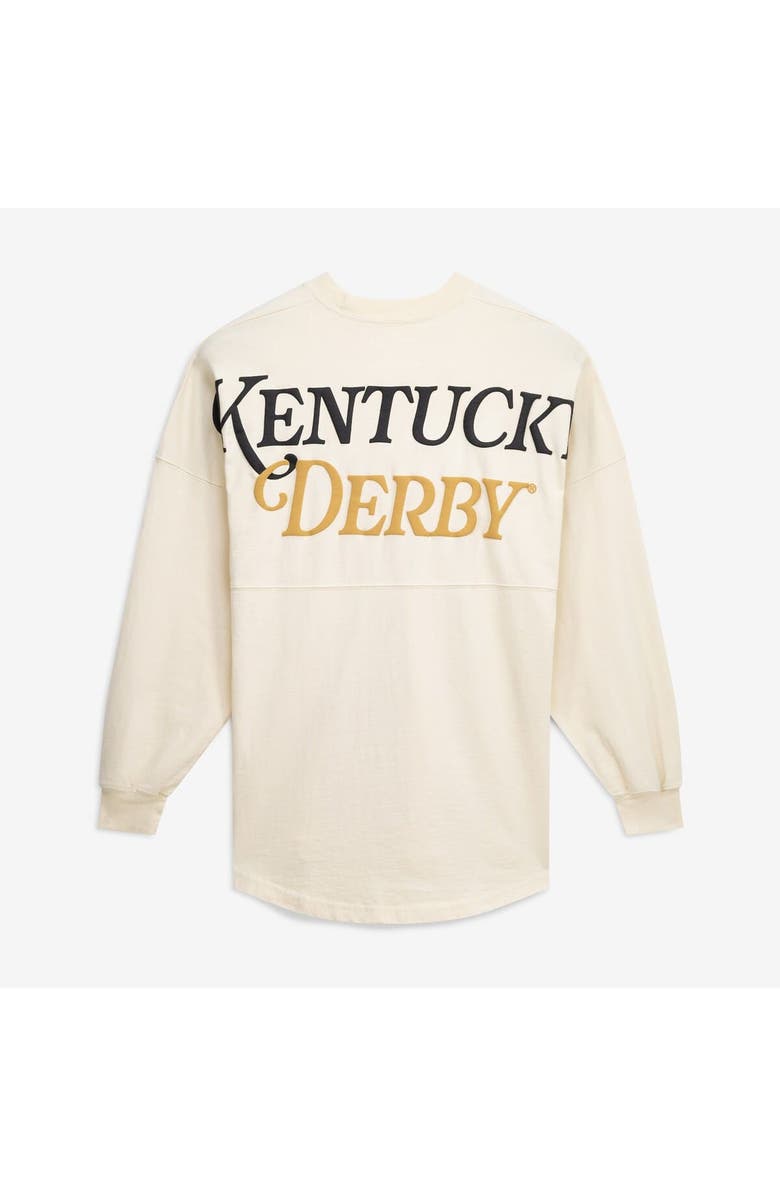 SPIRIT JERSEY Men's Spirit Jersey Cream Kentucky Derby Oversized Original Long Sleeve T-Shirt, Alternate, color, Cream