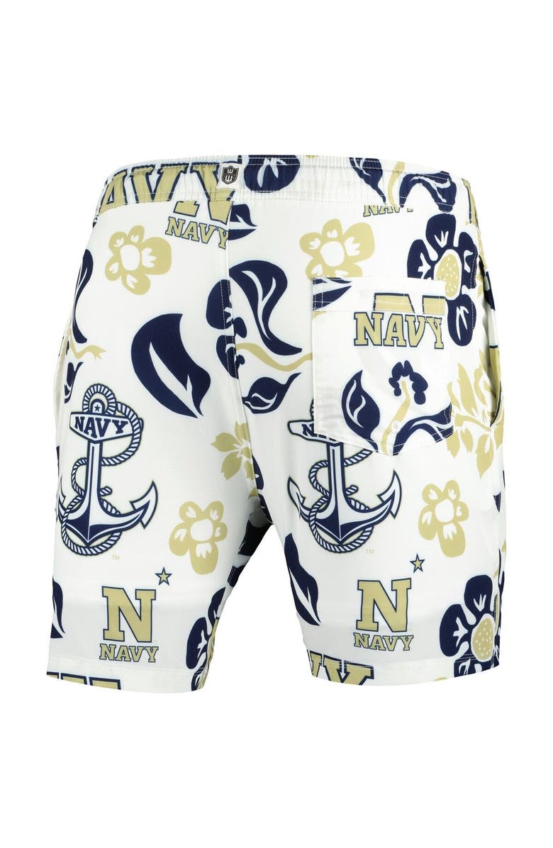 Wes & Willy Men's Wes & Willy  White Navy Midshipmen Vault Tech Swimming Trunks, Alternate, color, 