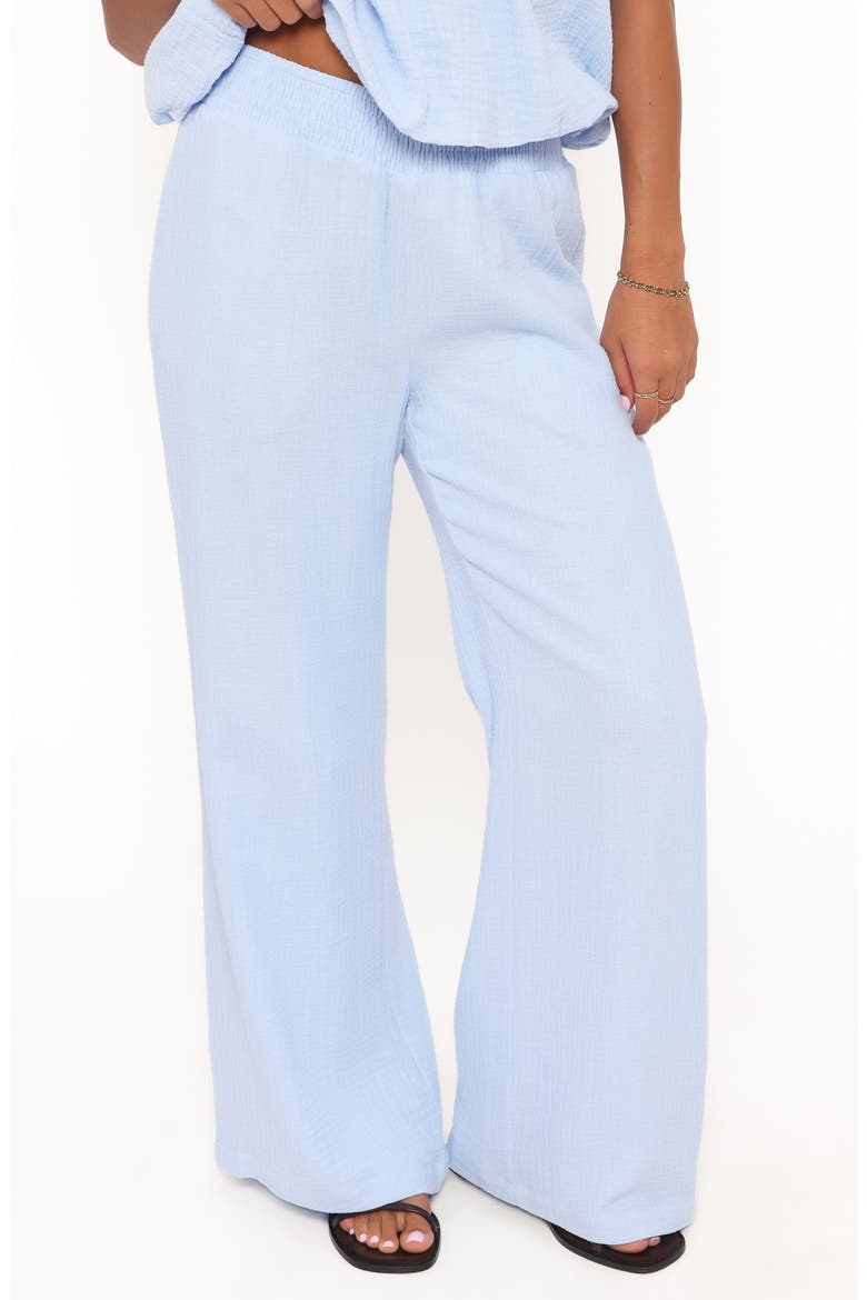 Olivia Cotton Strapless Top & Wide Leg Pants Set, Alternate, color, BABY BLUE
