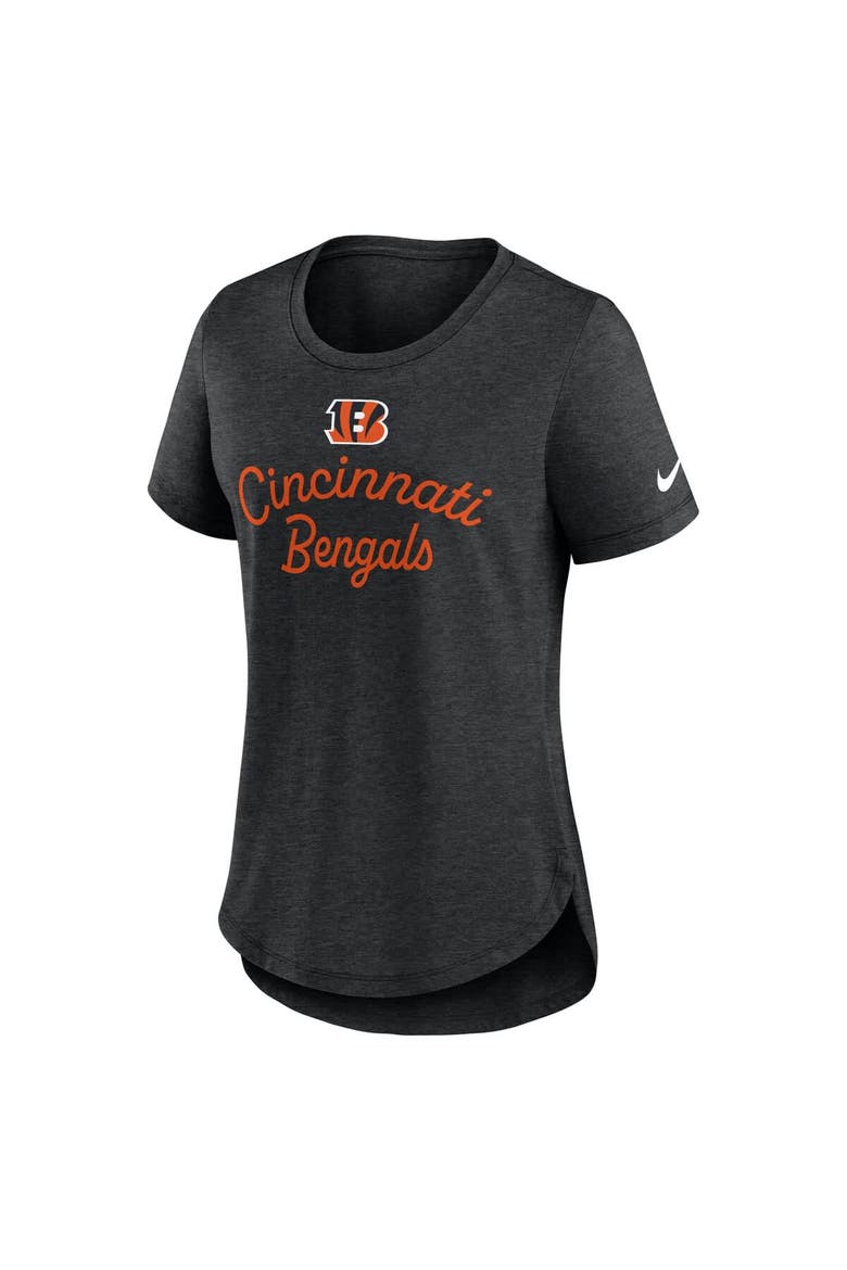 Women's Nike Black Cincinnati Bengals Script Tri-Blend T-Shirt, Alternate, color, Black