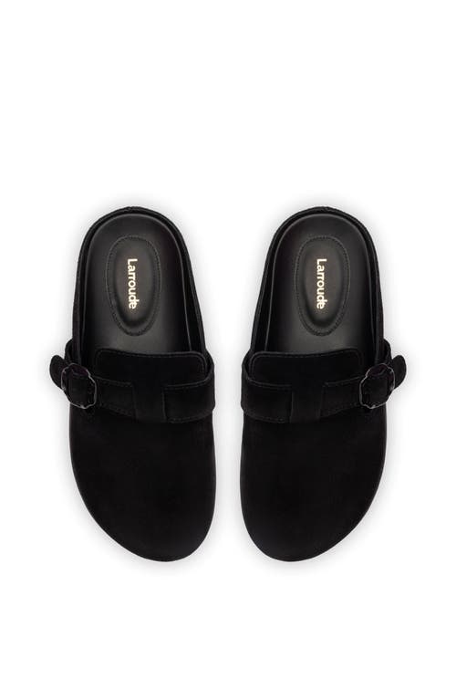 Larroude Larroudé Milan Suede Clog In Black
