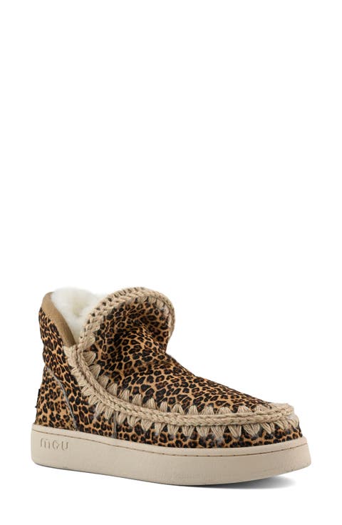 Sneaker Boot with Genuine Shearling Trim