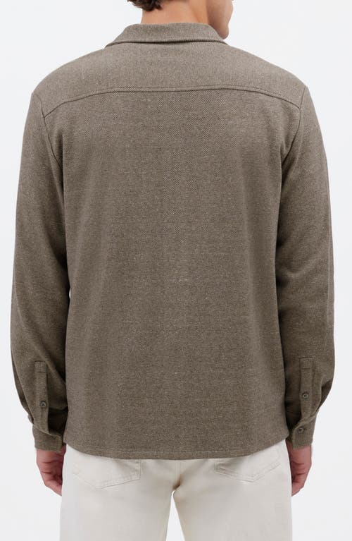 Madewell The Devoe Knit Button-up Shirt In Brown