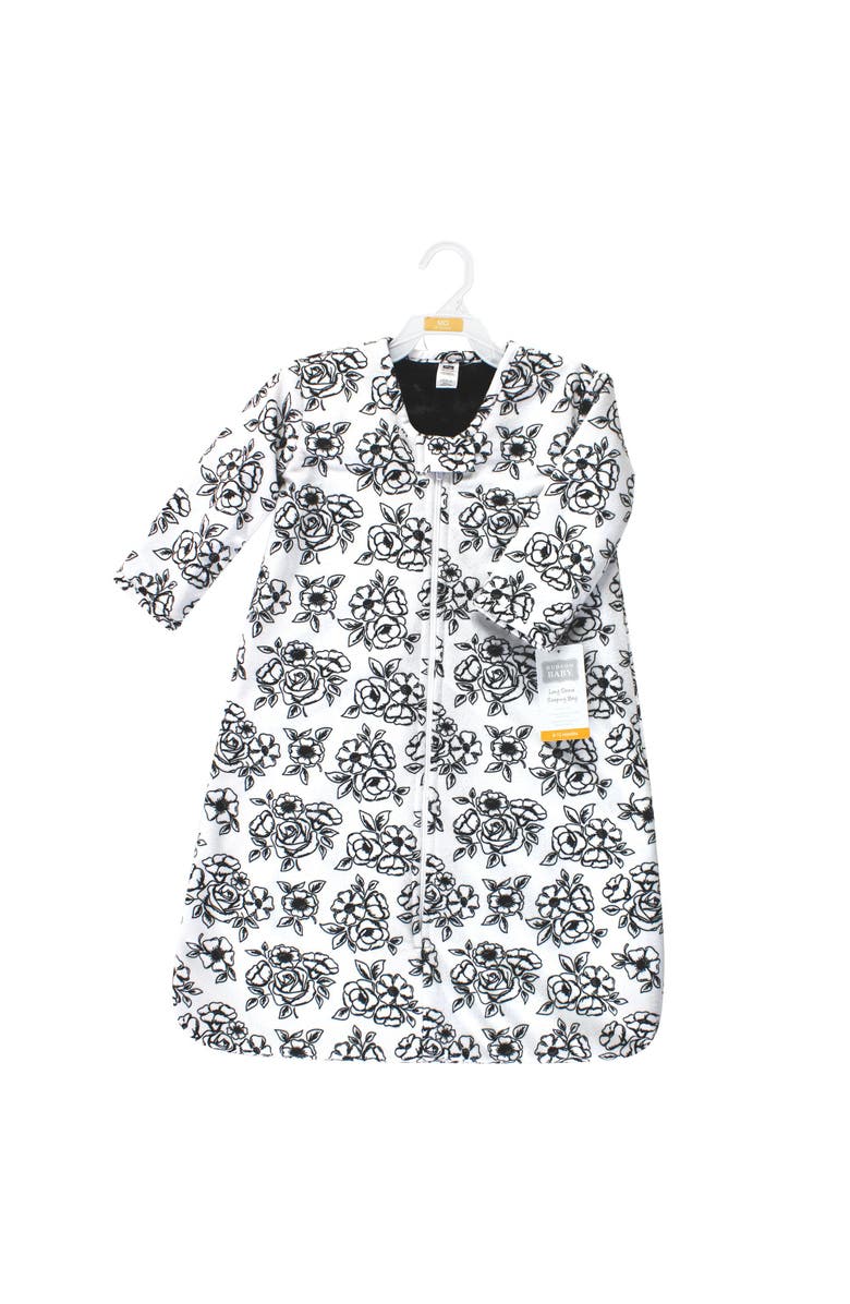 Hudson Baby Plush Faux Fur Long Sleeve Wearable Blanket, Alternate, color, Black Toile