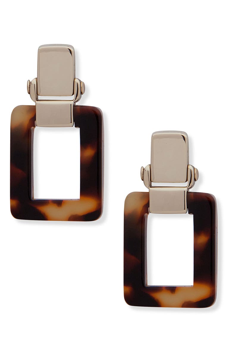 Lauren Ralph Lauren Rectangular Tortoise Link Drop Earrings, Main, color, 