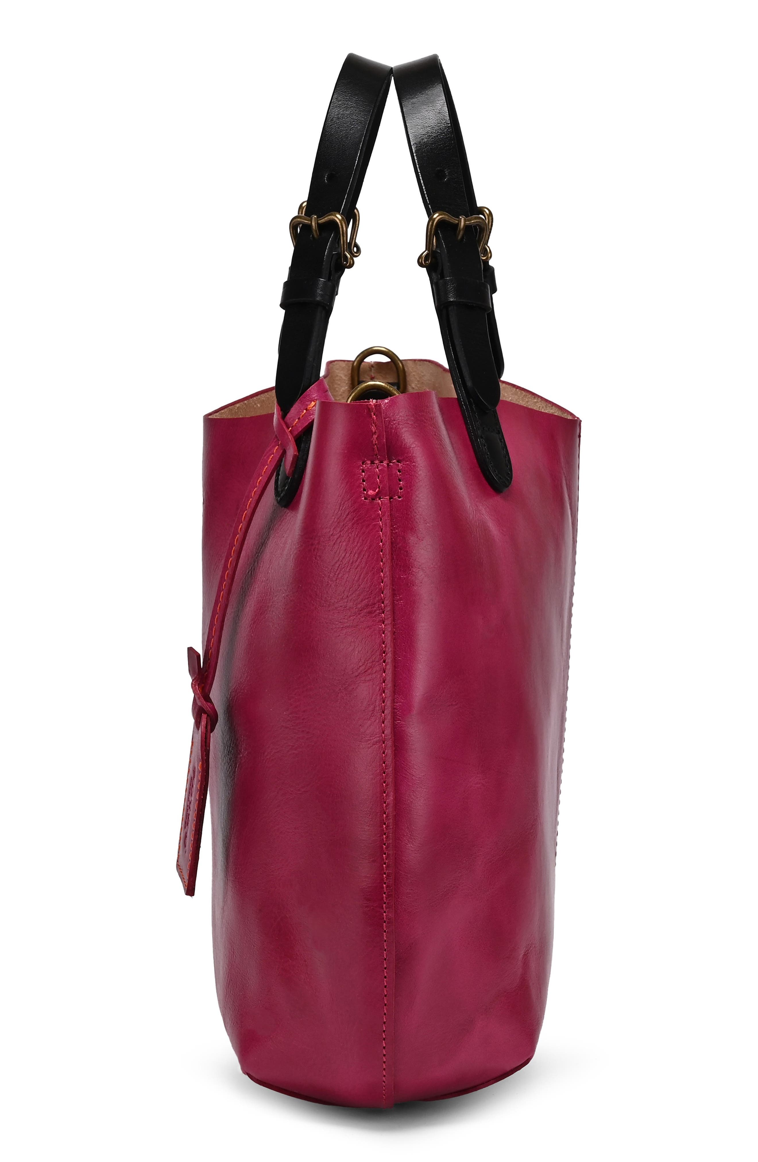 Dip Dye Leather Mini Tote, Alternate, color, ORCHID