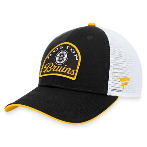 Men's Fanatics Branded Black/White Boston Bruins Fundamental Adjustable Hat