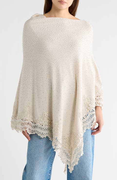 Lace Trim Poncho