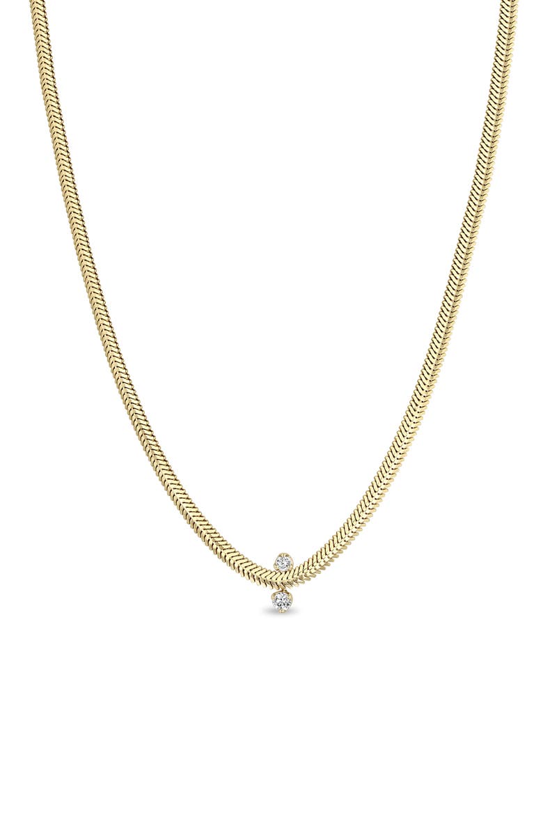 Diamond Snake Chain Necklace, Main, color, 14K YELLOW GOLD