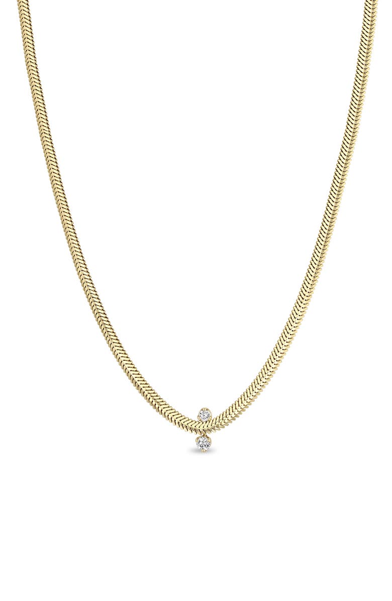 Zoë Chicco Diamond Snake Chain Necklace, Main, color, 14K Yellow Gold