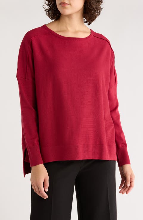 Drop Shoulder Tunic Sweater