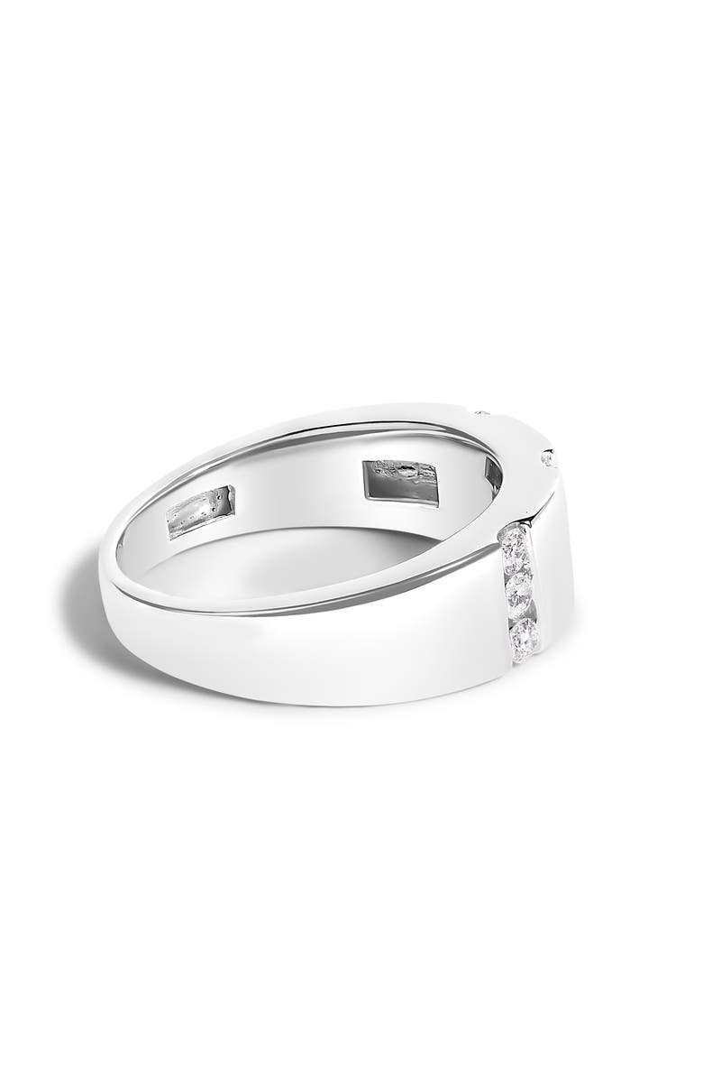 Haus of Brilliance Men's Silver 1/2 Cttw Diamond Triple Three Stone Row Band Ring, Alternate, color, White