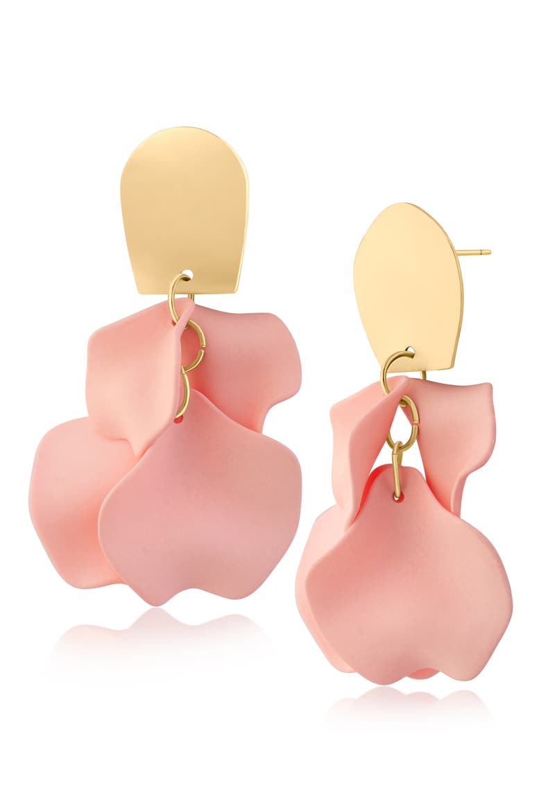 Ginkgo Flower Drop Earrings (Nordstrom Exclusive), Main, color, PINK/ GOLD