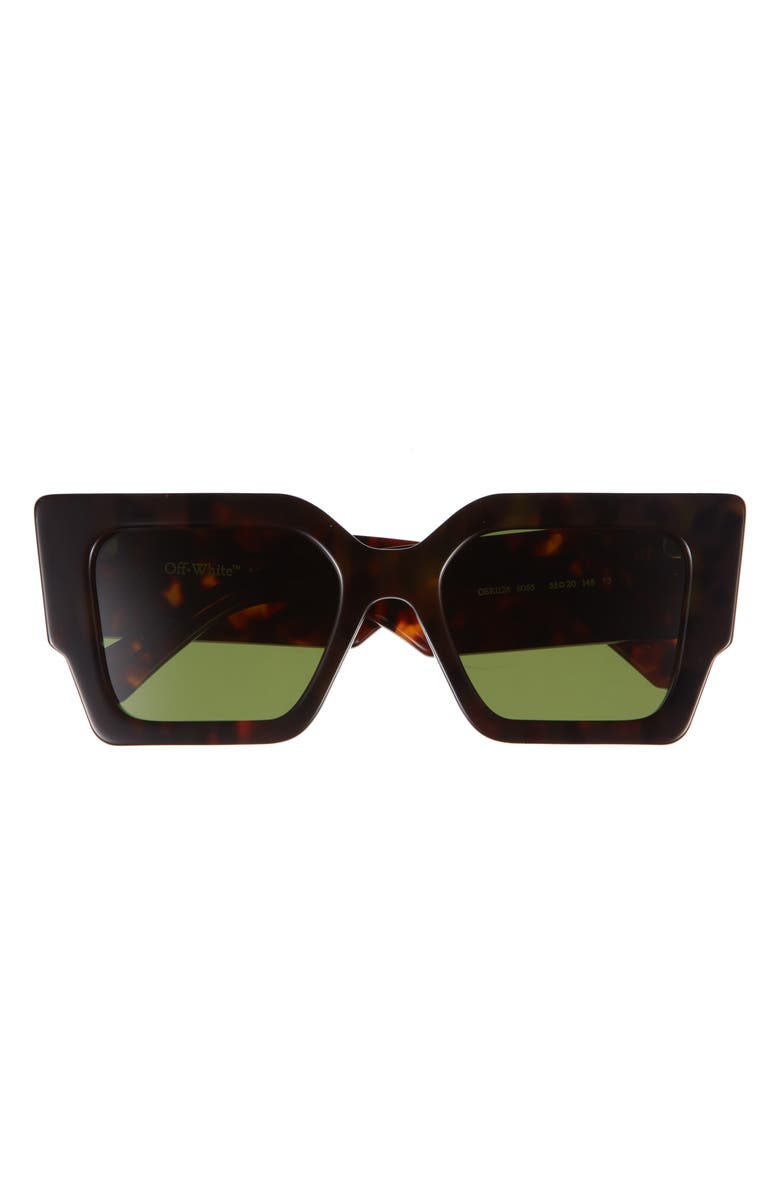Off-White Catalina 53mm Square Sunglasses, Main, color, Brown Green