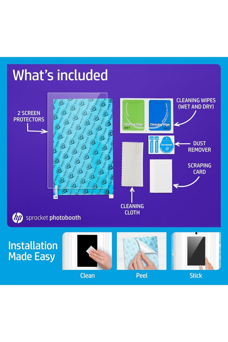 Sprocket Photobooth Screen Protector, Alternate, color, White