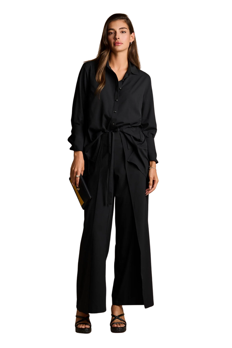 Rhodes Pleated Back Pleated Shirt with Long Sleeves, UPF 50+ Sun Protection, Main, color, Black
