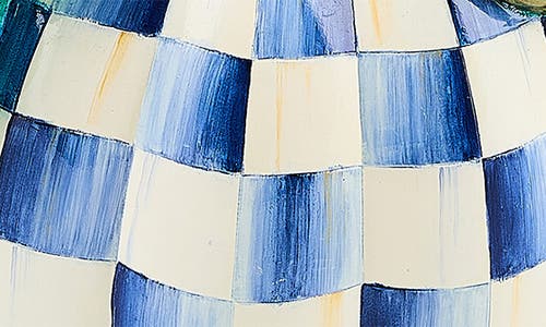 Mackenzie-childs Mackenzie Childs Royal Check Twisted Stem Pumpkin In Blue
