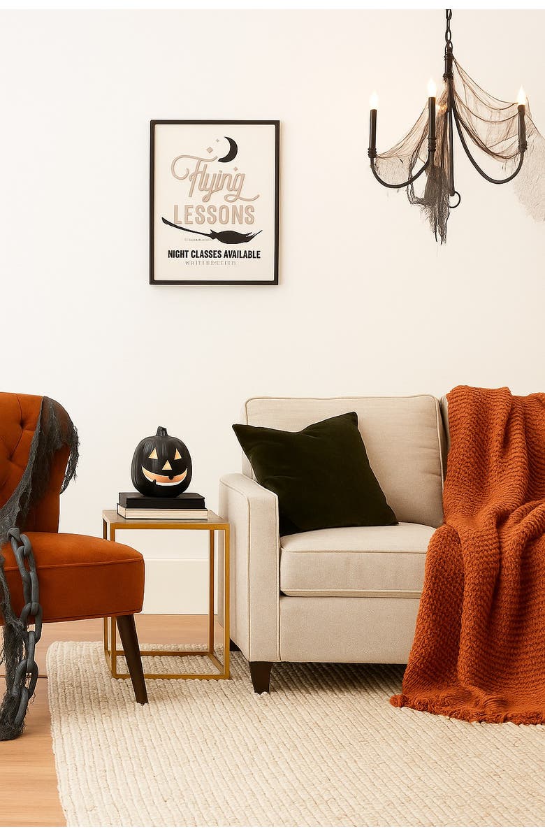 Transpac Off-White Halloween Flying Lessons Framed Wall Art, Alternate, color, White