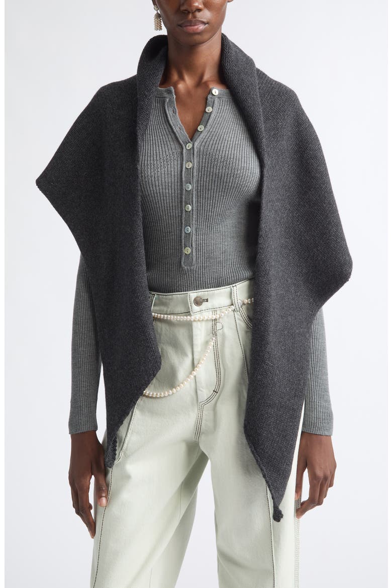 Queens Guard Wool & Cashmere Scarf, Main, color, ANTHRACITE