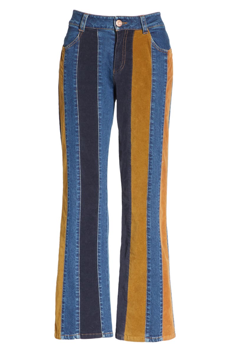 See by Chloé Paneled Crop Flare Jeans, Alternate, color, 