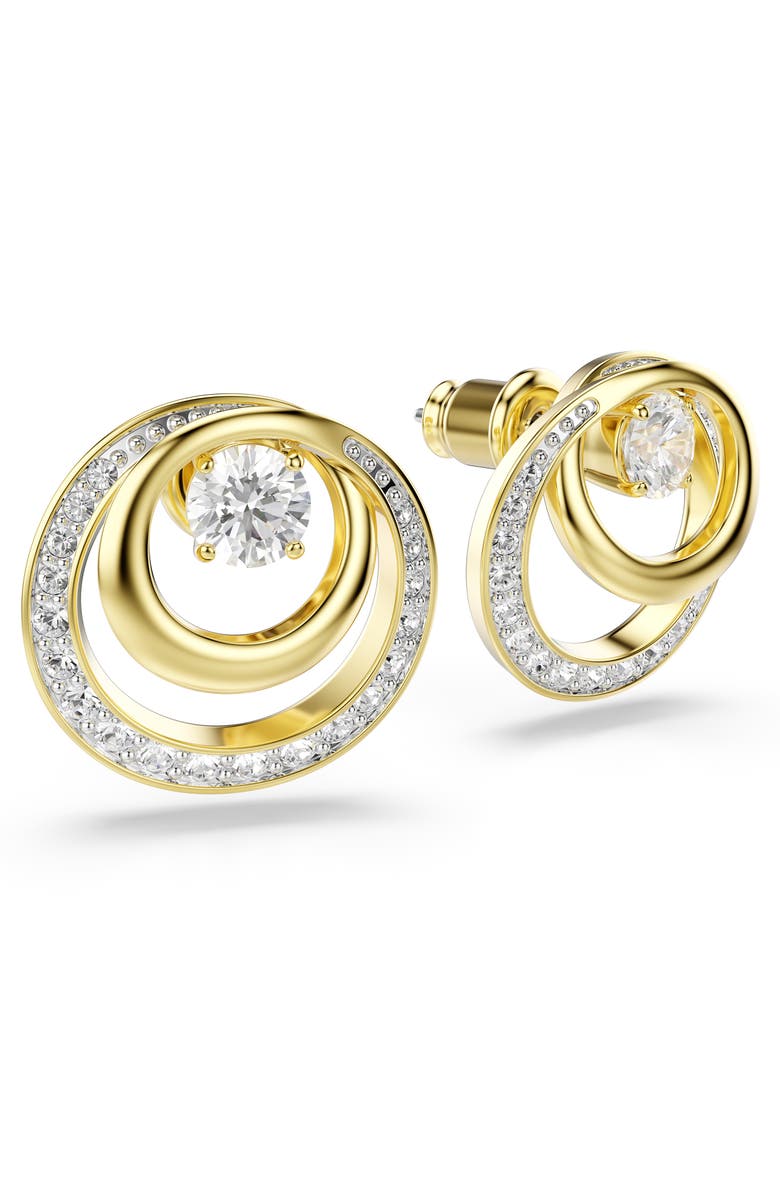 Swarovski Hyperbola Drop Earrings, Alternate, color, White/ Gold