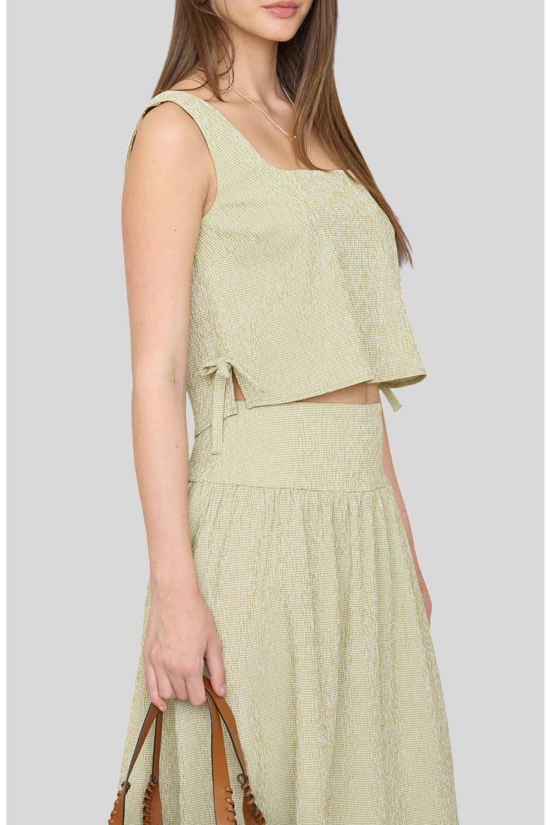 Square Neck Side Tie Tank Top, Alternate, color, OLIVE