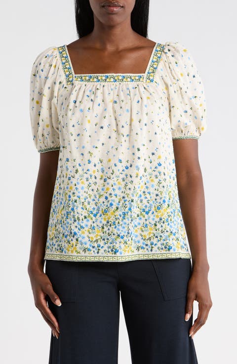 Printed Square Neck Top