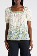 MAX STUDIO Printed Square Neck Top