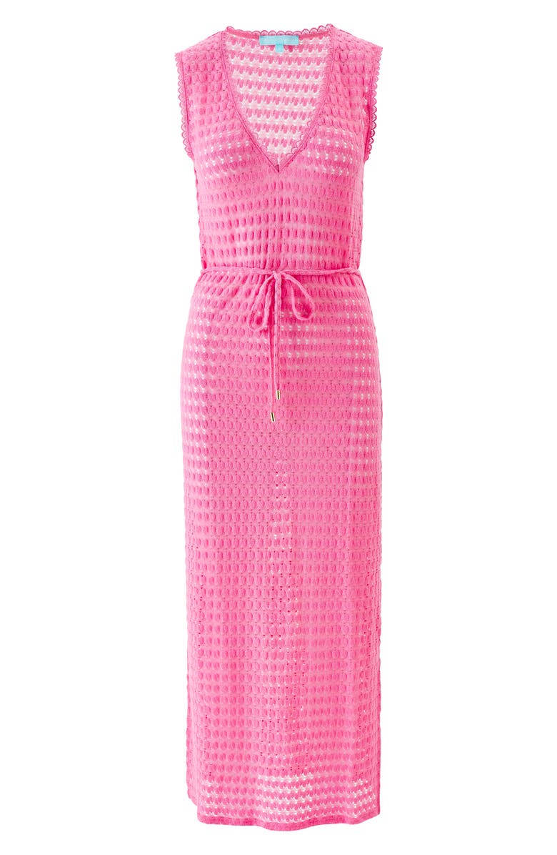 Melissa Odabash Annabel Open Stitch Cover-Up Dress, Alternate, color, Pink