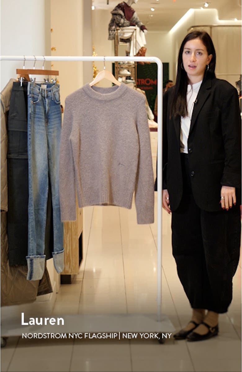 Brushed Alpaca & Wool Blend Crewneck Sweater, sales video thumbnail