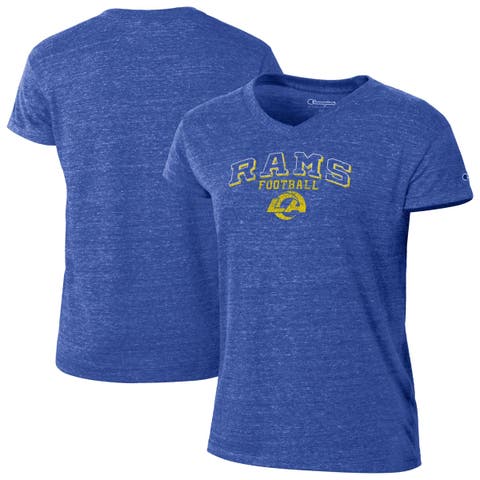 Women's Champion Royal Los Angeles Rams Triumph Tri-Blend V-Neck T-Shirt