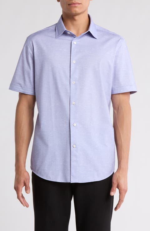 Miles OoohCotton® Solid Short Sleeve Button-Up Shirt