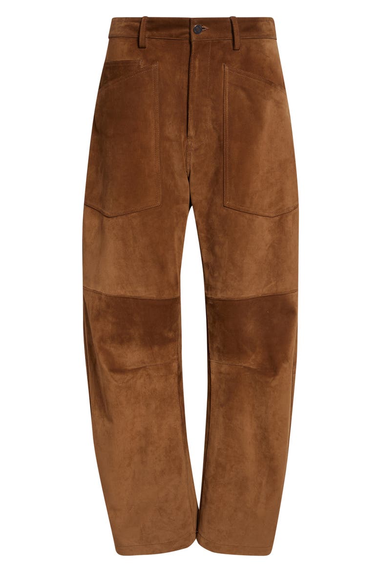 Shon Suede Barrel Leg Pants, Main, color, MARTORA