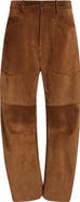 Nili Lotan Shon Suede Barrel Leg Pants