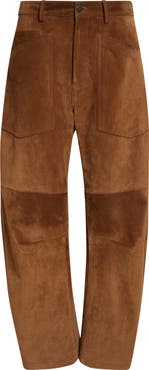 Nili Lotan Shon Suede Barrel Leg Pants