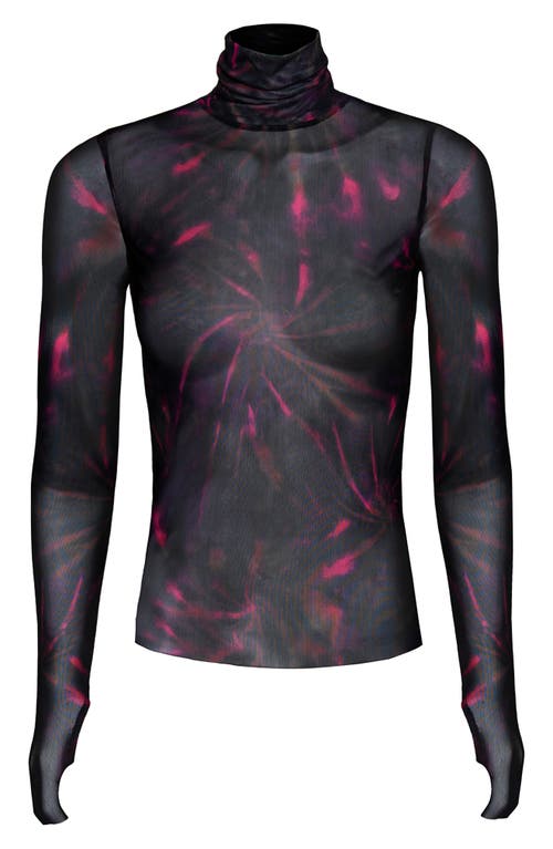 Afrm Zadie Semi Sheer Turtleneck In Black