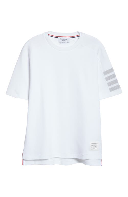 Thom Browne 4-bar Stripes Crewneck T-shirt In White