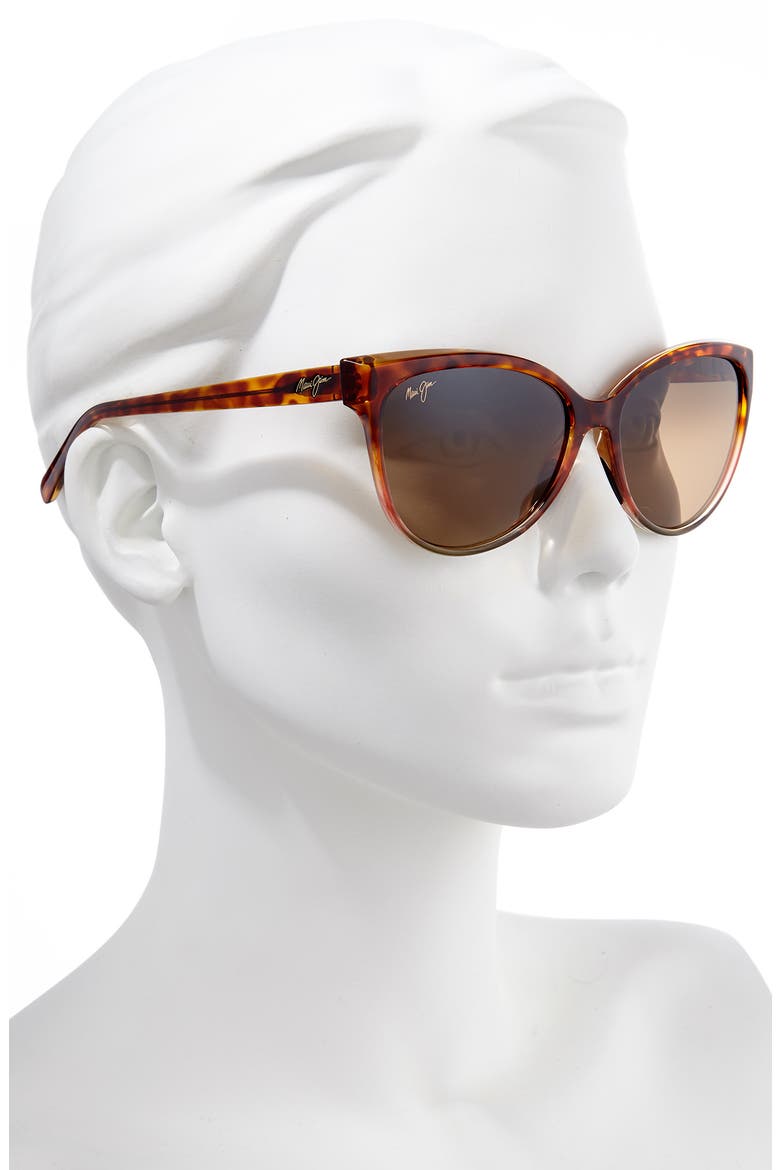'Olu 'Olu 57mm Polarized Cat Eye Sunglasses, Alternate, color, TORTOISE WITH TAN/ HCL BRONZE