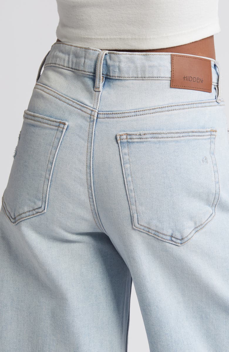 HIDDEN JEANS Raw Hem Baggy Denim Shorts, Alternate, color,