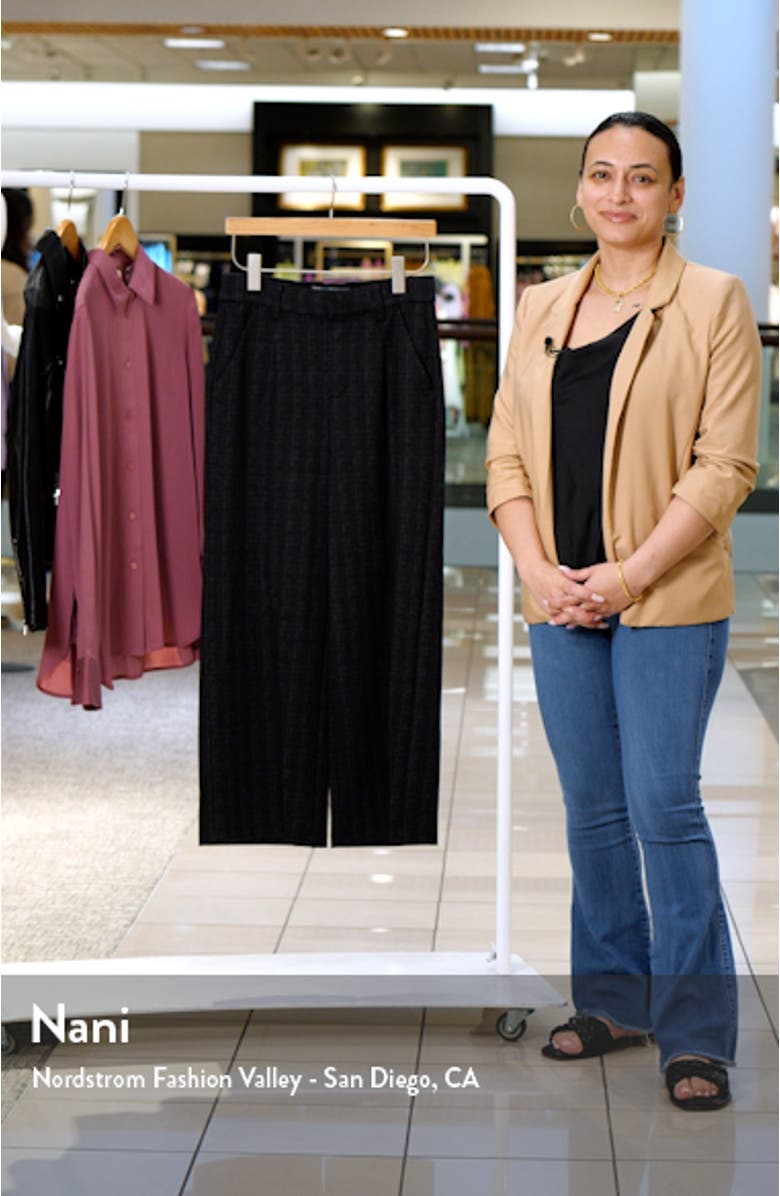'Ab'Solution Skyrise Plaid Wide Leg Ponte Pants, sales video thumbnail