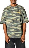 VOUSETI Department Oversize Camo Cotton Graphic T-Shirt
