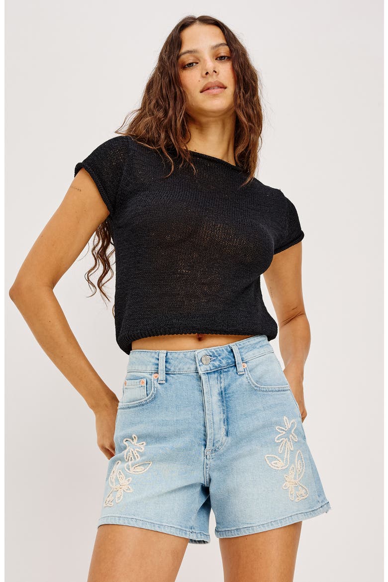Mesa Embroidered Denim Shorts, Alternate, color, LELANI EMBROIDERED