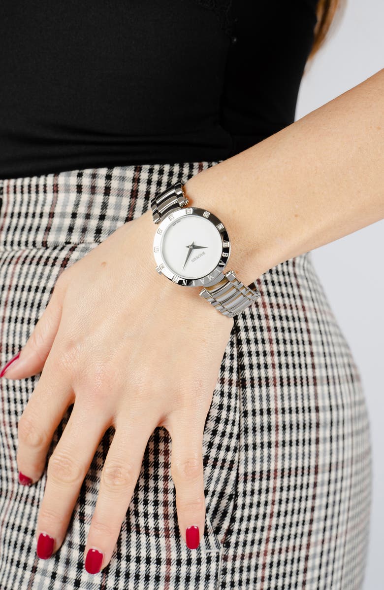 BALMAIN WATCHES Bijou Diamond Bracelet Watch, 33mm, Alternate, color, Silver/White