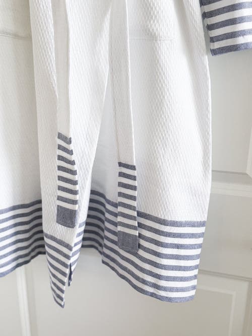 Anaya Cool Cotton Sailing Stripe Robe In White