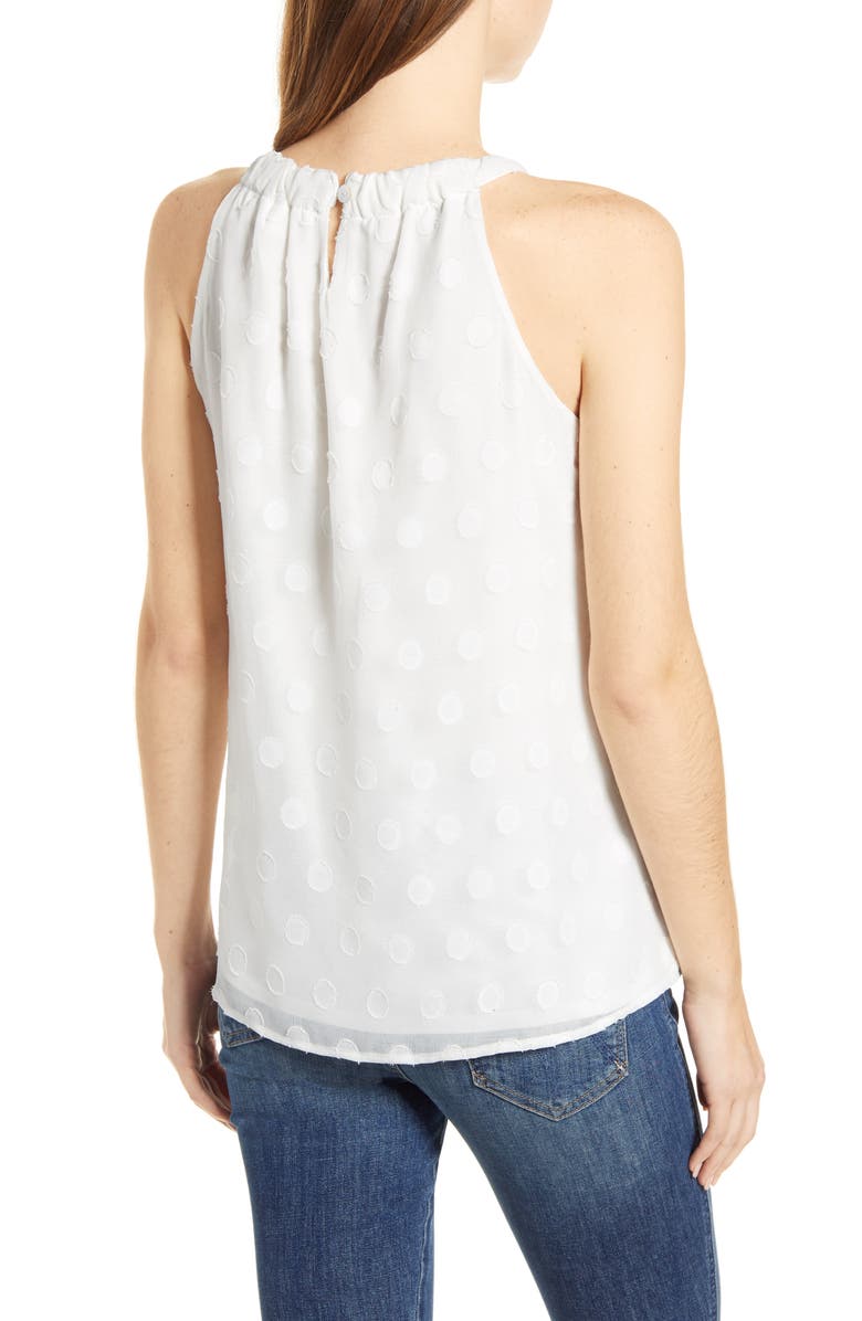 Loveappella Clip Dot Halter Neck Sleeveless Top, Alternate, color, 